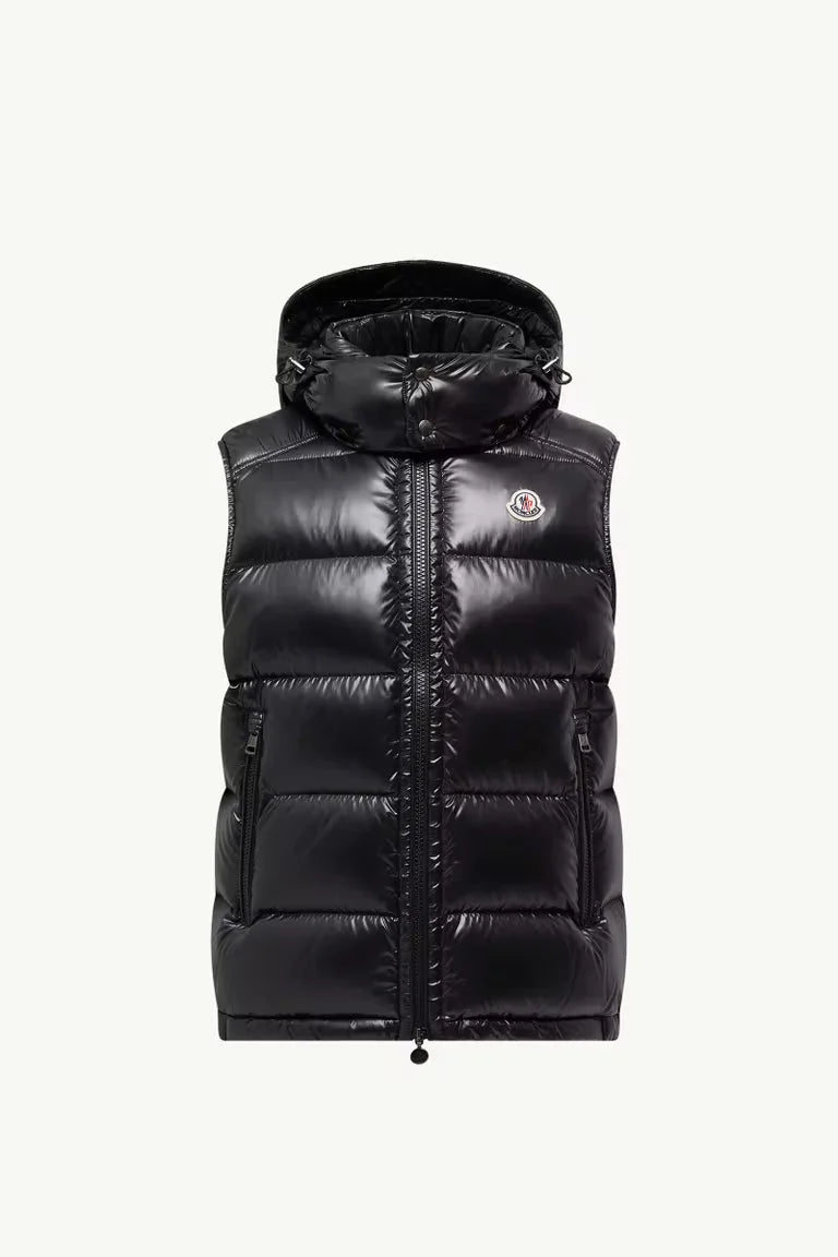 Moncler Hooded Down Vest — Black