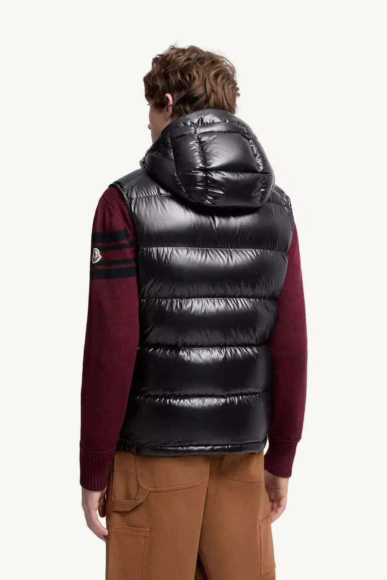 Moncler Hooded Down Vest — Black